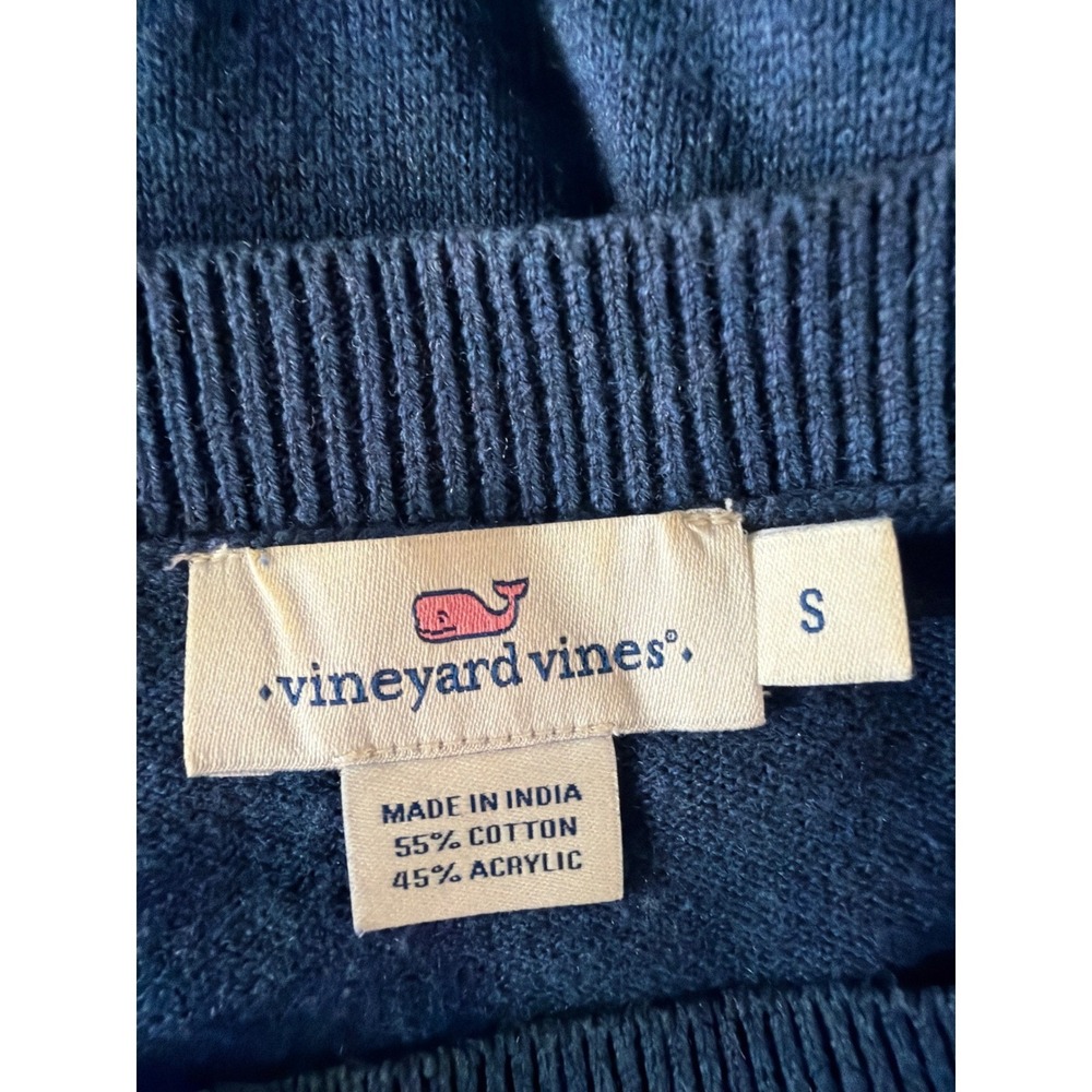 Vineyard Vines Logo Knit Crewneck Sweater Size Small, Blue - Picture 7 of 11